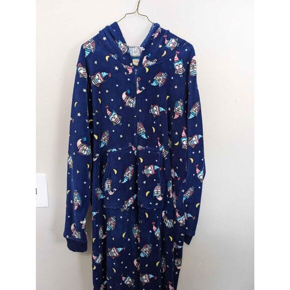 Plus size navy pajama onesie - Picture 3 of 4